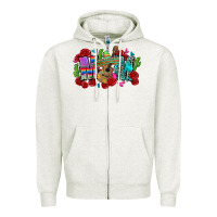 Oatmeal Heather mom mexico Zipper Hoodie - Zillion Design Studio