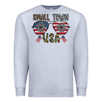 Heather Grey small town usa Premium Sweatshirt - CowhideDigitalArt
