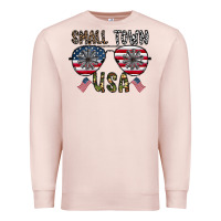 Pale Pink small town usa Premium Sweatshirt - CowhideDigitalArt