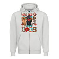 Less People More Dogs Zipper Hoodie | Teevron