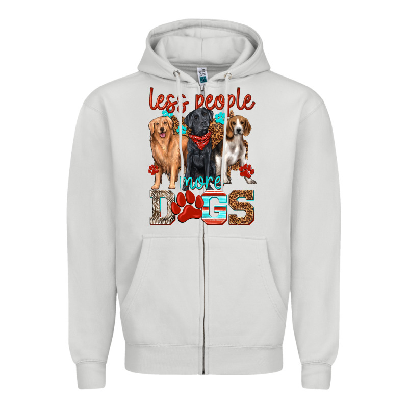 Less People More Dogs Zipper Hoodie by texasbilliewilder | Teevron