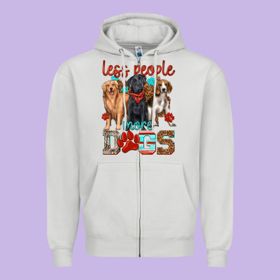 Zipper Hoodie less people more dogs