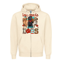 Sandshell less people more dogs Zipper Hoodie - texasbilliewilder