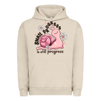 Pigment French Oak snail progress is stil progress Urban Hoodie - MaliasSmallBusiness