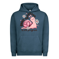 Pigment Midnight Navy snail progress is stil progress Urban Hoodie - MaliasSmallBusiness