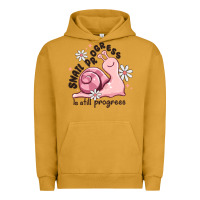 Pigment Peanut Butter snail progress is stil progress Urban Hoodie - MaliasSmallBusiness