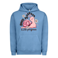Pigment Pebble Blue snail progress is stil progress Urban Hoodie - MaliasSmallBusiness