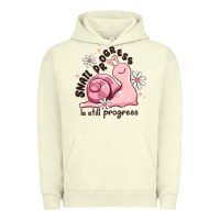 Pigment Pistachio snail progress is stil progress Urban Hoodie - MaliasSmallBusiness