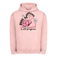 Pigment Salmon snail progress is stil progress Urban Hoodie - MaliasSmallBusiness