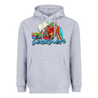 Heather Grey a  teacher Heavyweight Hoodie - Zillion Design Studio