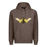 Coffee Hercules Beetle With Wings Premium Hoodie - LillyAllenDesigns