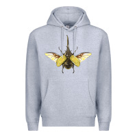 Heather Grey Hercules Beetle With Wings Premium Hoodie - LillyAllenDesigns