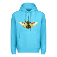 Ocean Blue Hercules Beetle With Wings Premium Hoodie - LillyAllenDesigns