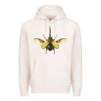 Pale Pink Hercules Beetle With Wings Premium Hoodie - LillyAllenDesigns