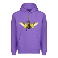 Purple Hercules Beetle With Wings Premium Hoodie - LillyAllenDesigns