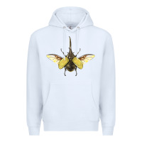 White Hercules Beetle With Wings Premium Hoodie - LillyAllenDesigns