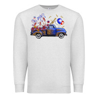 Oatmeal Heather western truck fourth of july Premium Sweatshirt - FaDigitalArtStudio