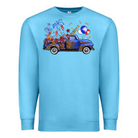 Ocean Blue western truck fourth of july Premium Sweatshirt - FaDigitalArtStudio