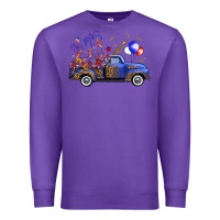 Purple western truck fourth of july Premium Sweatshirt - FaDigitalArtStudio