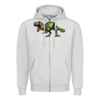 Dove Grey t rex dinosaur Zipper Hoodie - RanaPortraitStore