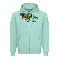 Seafoam t rex dinosaur Zipper Hoodie - RanaPortraitStore