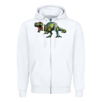 White t rex dinosaur Zipper Hoodie - RanaPortraitStore