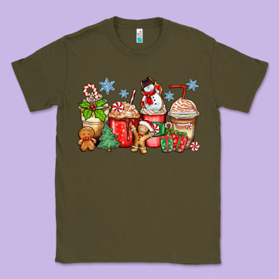 Christmas Coffee Cups Classic Tee Designed By Zillion Design Studio