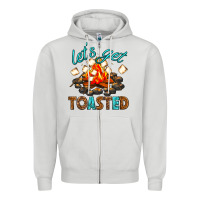Dove Grey lets get toasted Zipper Hoodie - texasbilliewilder