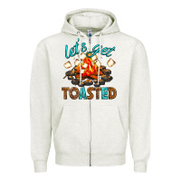 Oatmeal Heather lets get toasted Zipper Hoodie - texasbilliewilder