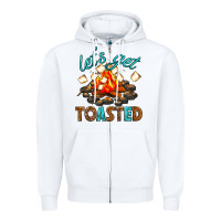 White lets get toasted Zipper Hoodie - texasbilliewilder