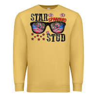 Antique Gold star spangled stup Premium Sweatshirt - CowhideDigitalArt