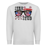 Dove Grey star spangled stup Premium Sweatshirt - CowhideDigitalArt