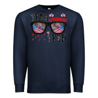 Navy star spangled stup Premium Sweatshirt - CowhideDigitalArt