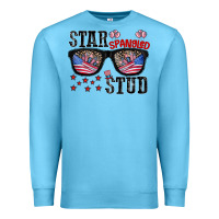 Ocean Blue star spangled stup Premium Sweatshirt - CowhideDigitalArt