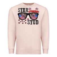 Pale Pink star spangled stup Premium Sweatshirt - CowhideDigitalArt