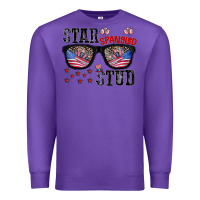 Purple star spangled stup Premium Sweatshirt - CowhideDigitalArt