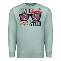 Seafoam star spangled stup Premium Sweatshirt - CowhideDigitalArt