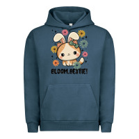 Pigment Midnight Navy bloom bestie cat Urban Hoodie - MaliasSmallBusiness