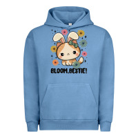 Pigment Pebble Blue bloom bestie cat Urban Hoodie - MaliasSmallBusiness