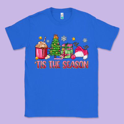 'tis The Season Pink Christmas Classic Tee Designed By Zillion Design Studio