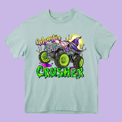 Monster Crusher Heavy Core Tee Designed By Cowhidedigitalart