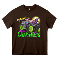 Chocolate Brown Monster Crusher Heavy Core Tee - CowhideDigitalArt