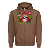 Chestnut mexican skull Zipper Hoodie - Zillion Design Studio