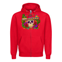 Red mexican skull Zipper Hoodie - Zillion Design Studio