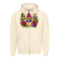 Sandshell mexican skull Zipper Hoodie - Zillion Design Studio