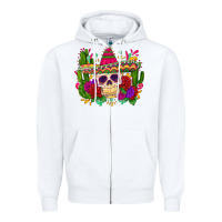 White mexican skull Zipper Hoodie - Zillion Design Studio