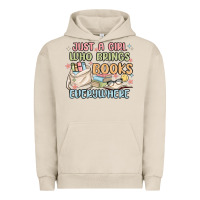 Pigment French Oak just a girl who brings books everywhere Urban Hoodie - MaliasSmallBusiness