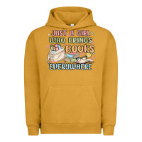 Pigment Peanut Butter just a girl who brings books everywhere Urban Hoodie - MaliasSmallBusiness
