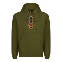 Army Green Acrocinus Beetle Illustrations Premium Hoodie - LillyAllenDesigns