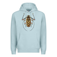 Blue Mist Acrocinus Beetle Illustrations Premium Hoodie - LillyAllenDesigns